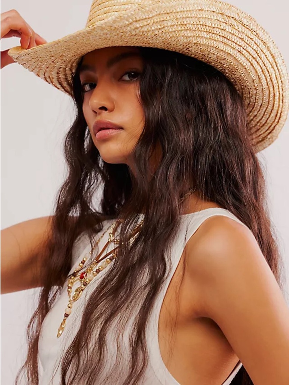 Free People Fame Straw Cowboy Hat – Natural – NWT